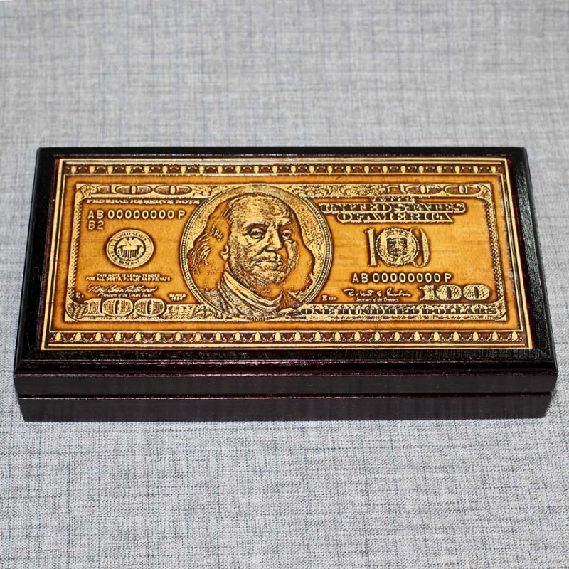  Шкатулка под купюры "Доллар" Артикул 01445-61  175х95х25 Шкатулка выверена под размер банкнот